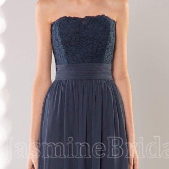 Navy lace and chiffon maxi - Picture 9 of 10